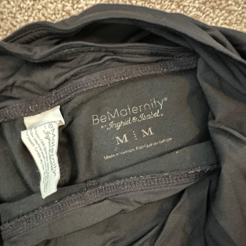 BeMaternity by Ingrid & Isabel Black Mid-Calf Maternity Leggings Size M - Picture 2 of 3
